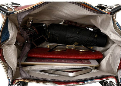 👜 Retro Geometric Pattern Color-Matching Shoulder Bag